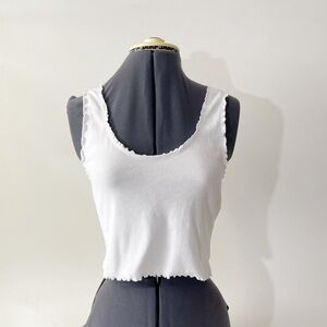ASOS Cropped Lettuce Edge Ribbed Tank